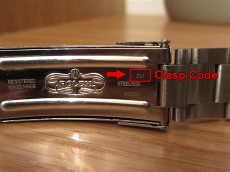 rolex 61978.clasp markings|rolex bracelet clasp codes.